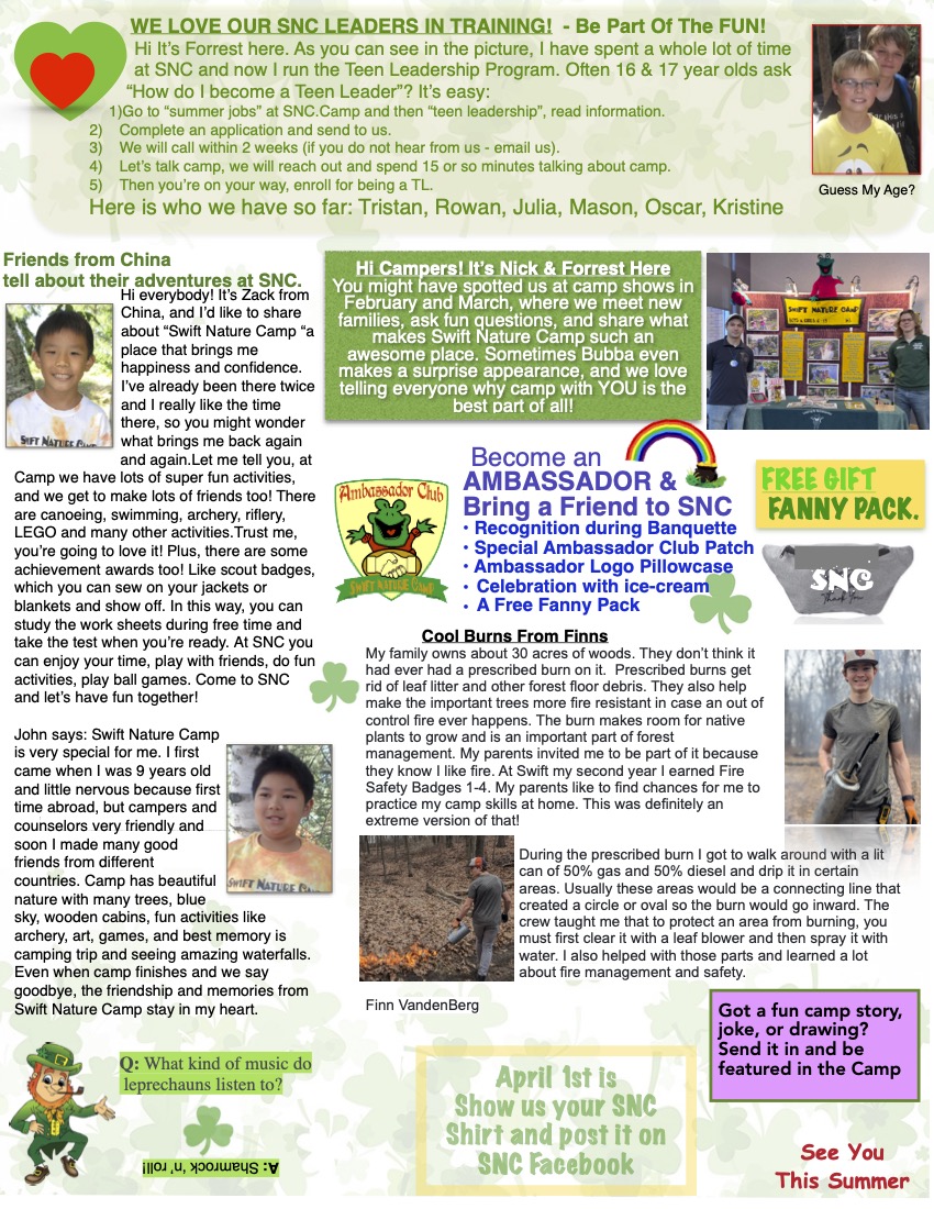 Camp CornerNewsletter 3/26