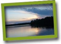 Sunset at children's summer camp Summer Camp Lake